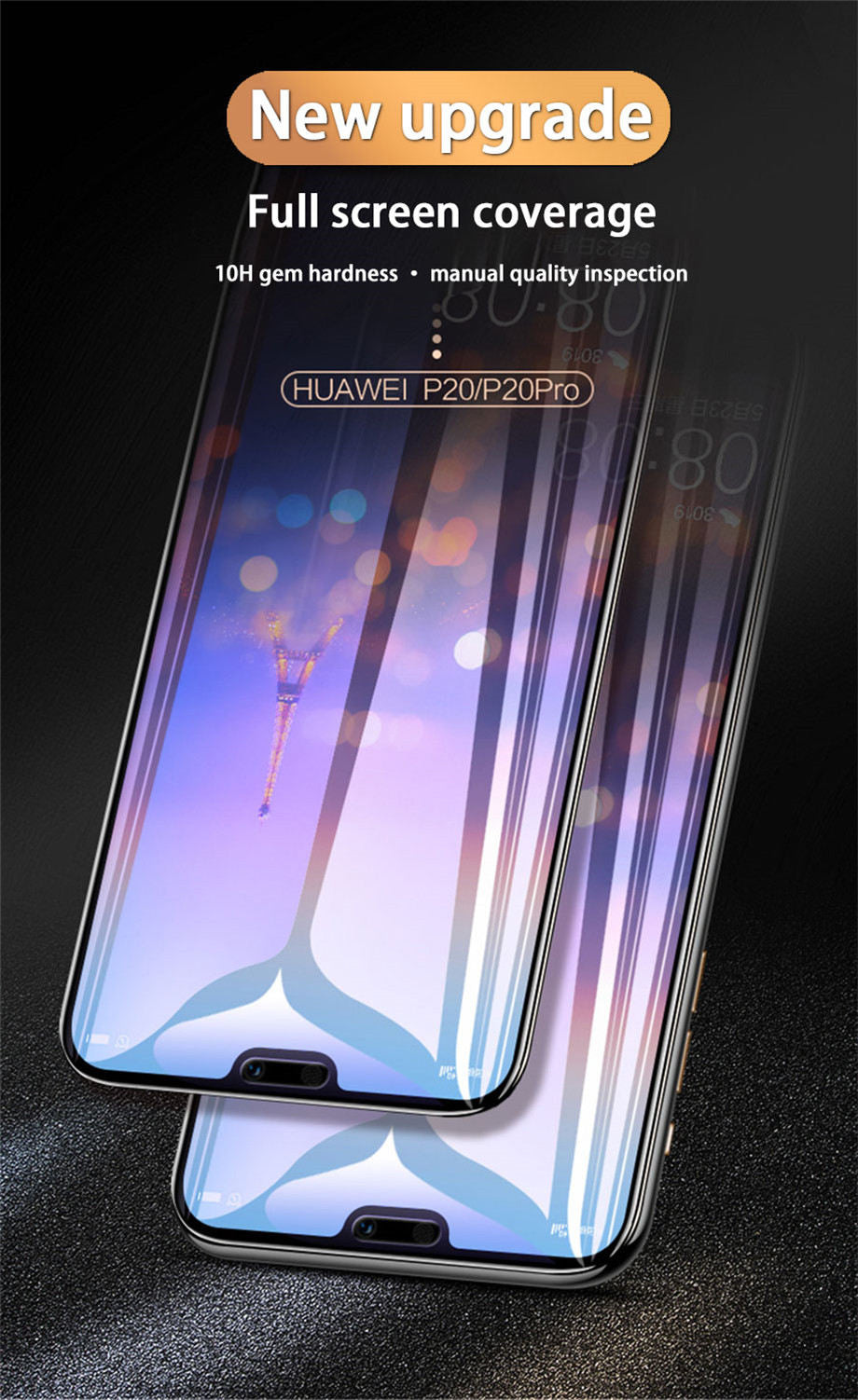 Tempered Full Cover Protective Glass on For Huawei