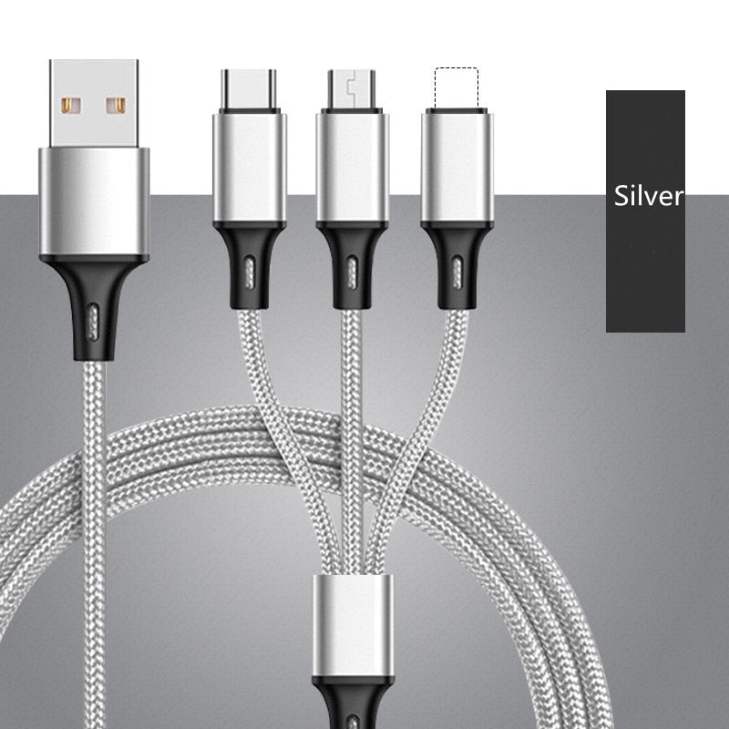 Nylon Data Line 3 in 1 Cable