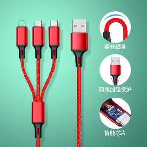 Nylon Data Line 3 in 1 Cable