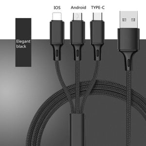 Nylon Data Line 3 in 1 Cable